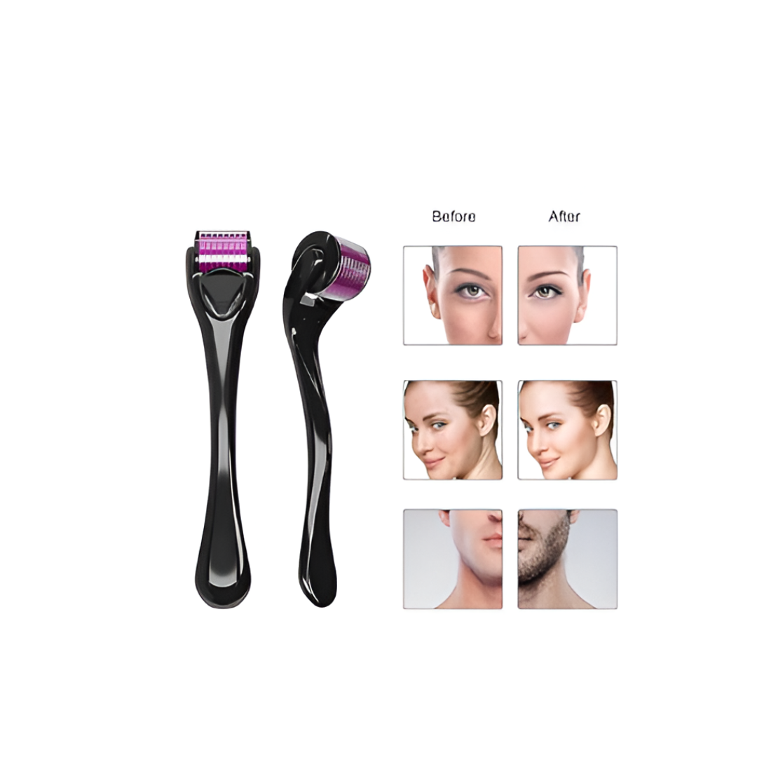Microneedle 0.5 mm Derma Roller with Disinfectant | With 540 Titanium Alloy Needles | Promotes Beard & Hair Growth & Reduces Acne Scars | Safe & Effective to Use