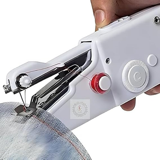 Electric Handy Stitch Mini Hand Sewing Machine Stapler Style Mini Machine Home Tailoring Silai Machine Emergency Stitching Handheld Sewing Machine For Emergency Stitching (A1), White