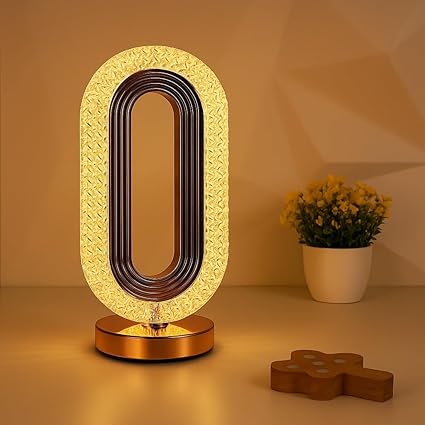 Oval Shape Led Crystal table lamp Modern LED Table Lamp, Crystal Diamond Design, Oval Shape, Warm Ambient Light
