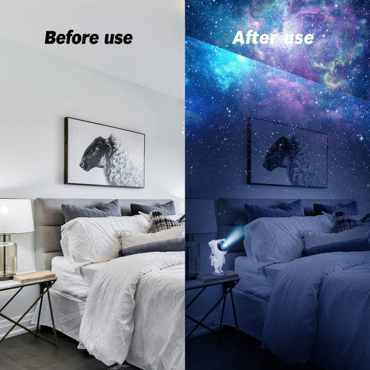 Astronaut Galaxy Projector Night Light – 360° Rotating Nebula Star Projector with Remote Control, Timer & Adjustable Head – LED Space Lamp for Kids’ Bedroom, Gaming Room, Home & Party Decor