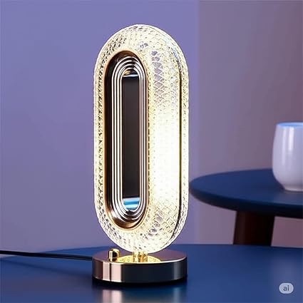 Oval Shape Led Crystal table lamp Modern LED Table Lamp, Crystal Diamond Design, Oval Shape, Warm Ambient Light