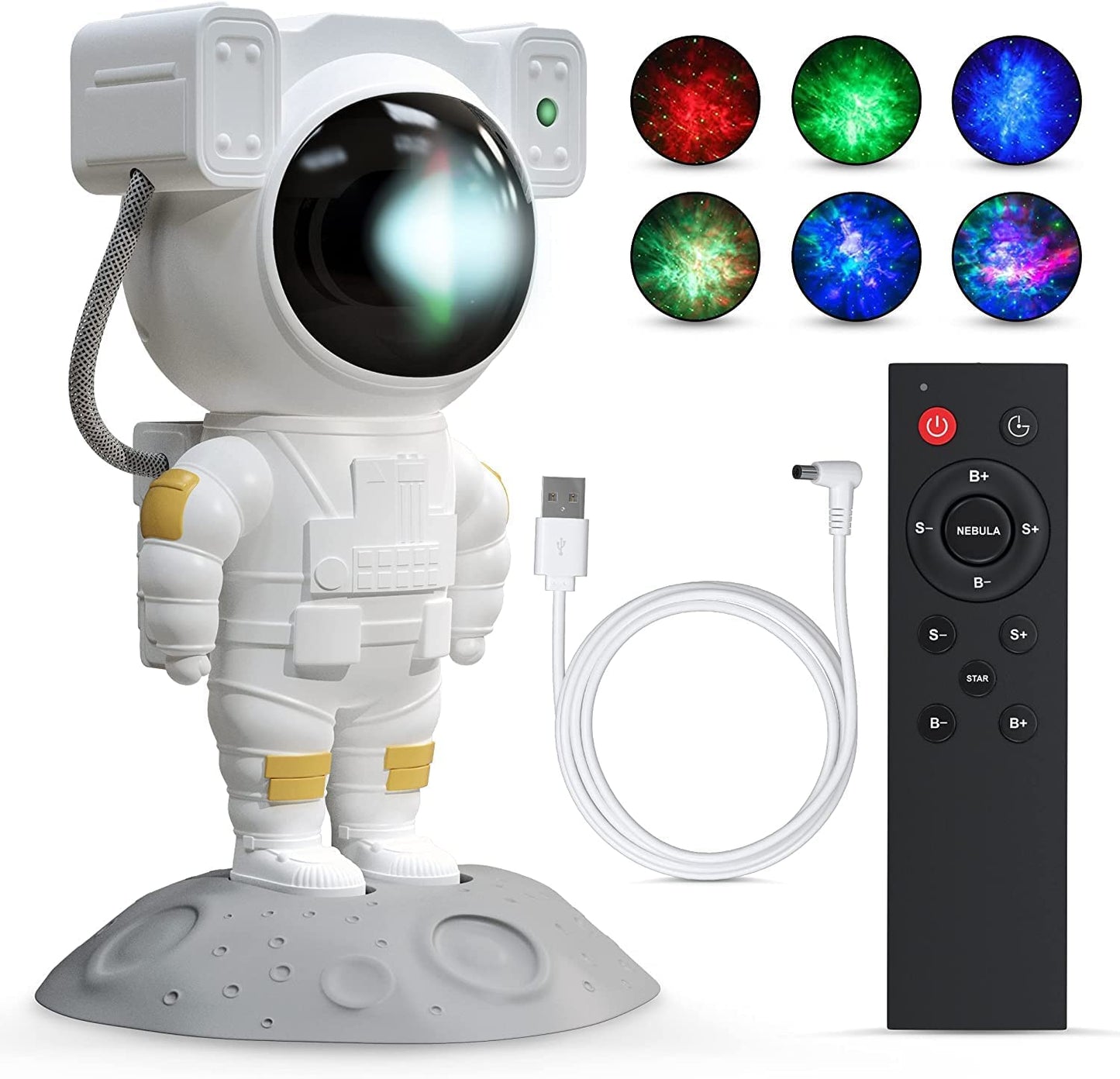 Astronaut Galaxy Projector Night Light – 360° Rotating Nebula Star Projector with Remote Control, Timer & Adjustable Head – LED Space Lamp for Kids’ Bedroom, Gaming Room, Home & Party Decor
