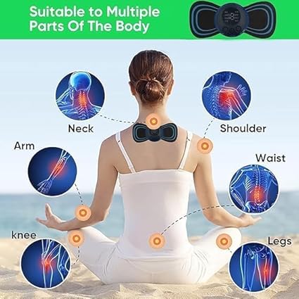 Mini Butterfly Massager, Digital Display, Back and Neck Pain Relief (Black)