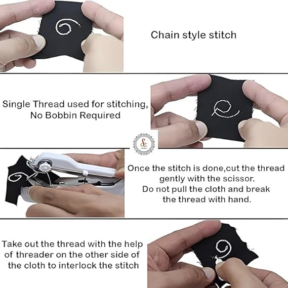 Electric Handy Stitch Mini Hand Sewing Machine Stapler Style Mini Machine Home Tailoring Silai Machine Emergency Stitching Handheld Sewing Machine For Emergency Stitching (A1), White