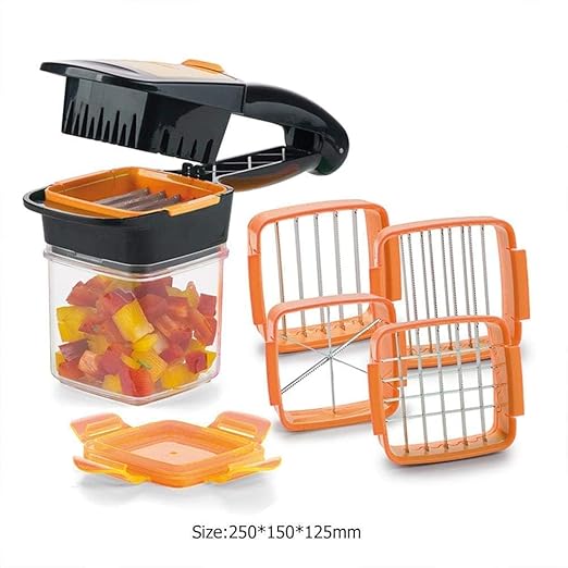 5 in 1 Nicer Vegetable Dicer Chopper 5 in 1 Multi-Function Slicer Vegetable & Fruits Cutter, Dicer Grater & Chopper, Peeler with Container Onion Cutter Kitchen