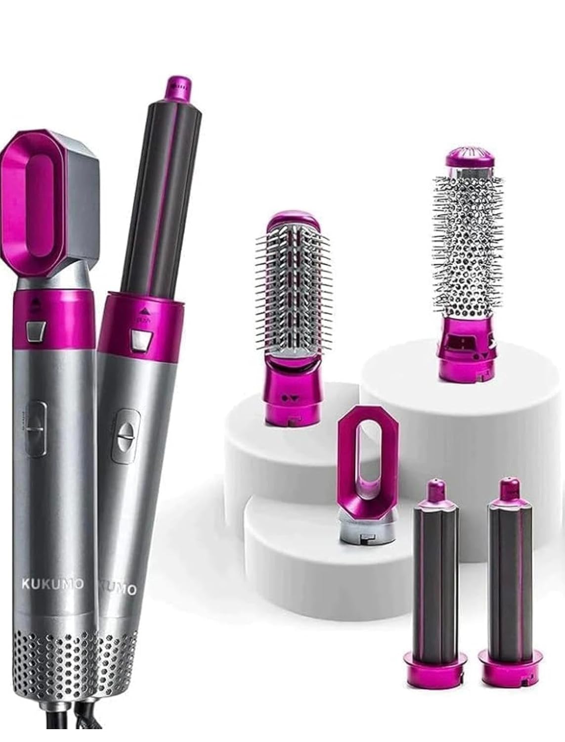 5 In 1 Hot Air Styler Hair Dryer Comb Multifunctional Styling Tool Fast Heating Crimper Wand Manual Curler In All Hair Type,Negative Ion Comb For Straightening, 1000 Watts