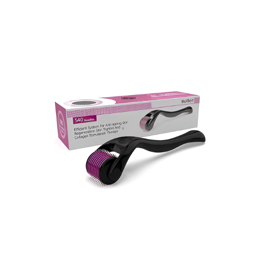Microneedle 0.5 mm Derma Roller with Disinfectant | With 540 Titanium Alloy Needles | Promotes Beard & Hair Growth & Reduces Acne Scars | Safe & Effective to Use
