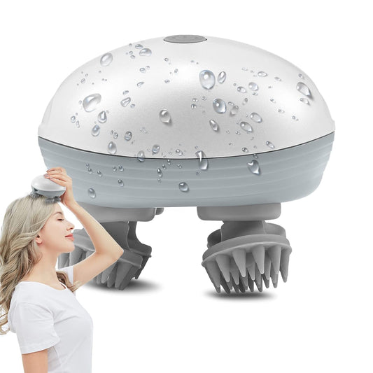 Electric Head,Scalp Massager| Rechargeable Head Kneading Massage Machine| 3 Speed Mode Handheld,Scalp Body Massager for Hair Growth,Deep Clean & Stress Relaxation (White)
