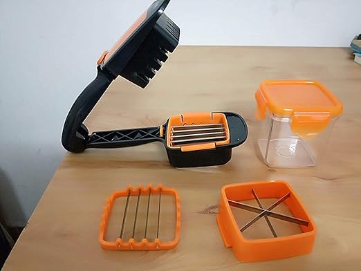 5 in 1 Nicer Vegetable Dicer Chopper 5 in 1 Multi-Function Slicer Vegetable & Fruits Cutter, Dicer Grater & Chopper, Peeler with Container Onion Cutter Kitchen