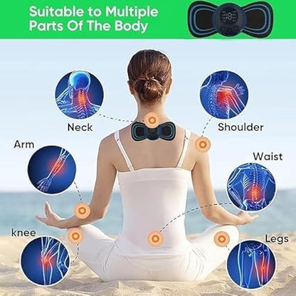 Mini Butterfly Massager, Digital Display, Back and Neck Pain Relief (Black)