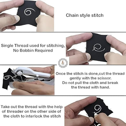 Electric Handy Stitch Mini Hand Sewing Machine Stapler Style Mini Machine Home Tailoring Silai Machine Emergency Stitching Handheld Sewing Machine For Emergency Stitching (A1), White
