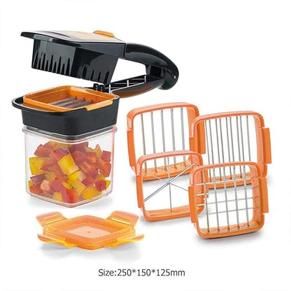 5 in 1 Nicer Vegetable Dicer Chopper 5 in 1 Multi-Function Slicer Vegetable & Fruits Cutter, Dicer Grater & Chopper, Peeler with Container Onion Cutter Kitchen