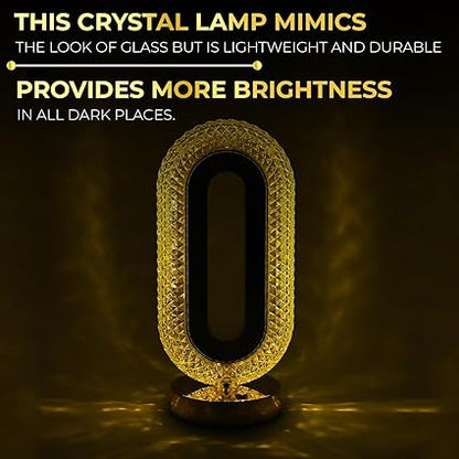 Oval Shape Led Crystal table lamp Modern LED Table Lamp, Crystal Diamond Design, Oval Shape, Warm Ambient Light