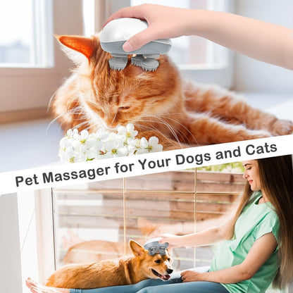Electric Head,Scalp Massager| Rechargeable Head Kneading Massage Machine| 3 Speed Mode Handheld,Scalp Body Massager for Hair Growth,Deep Clean & Stress Relaxation (White)