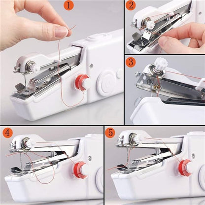 Electric Handy Stitch Mini Hand Sewing Machine Stapler Style Mini Machine Home Tailoring Silai Machine Emergency Stitching Handheld Sewing Machine For Emergency Stitching (A1), White